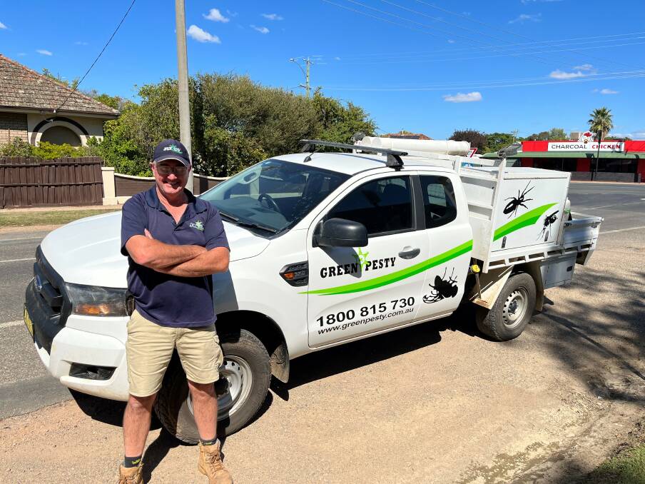 SOLVING YOUR PEST PROBLEMS: Green Pesty technician Daryll and his trusty ute. Photo: Supplied