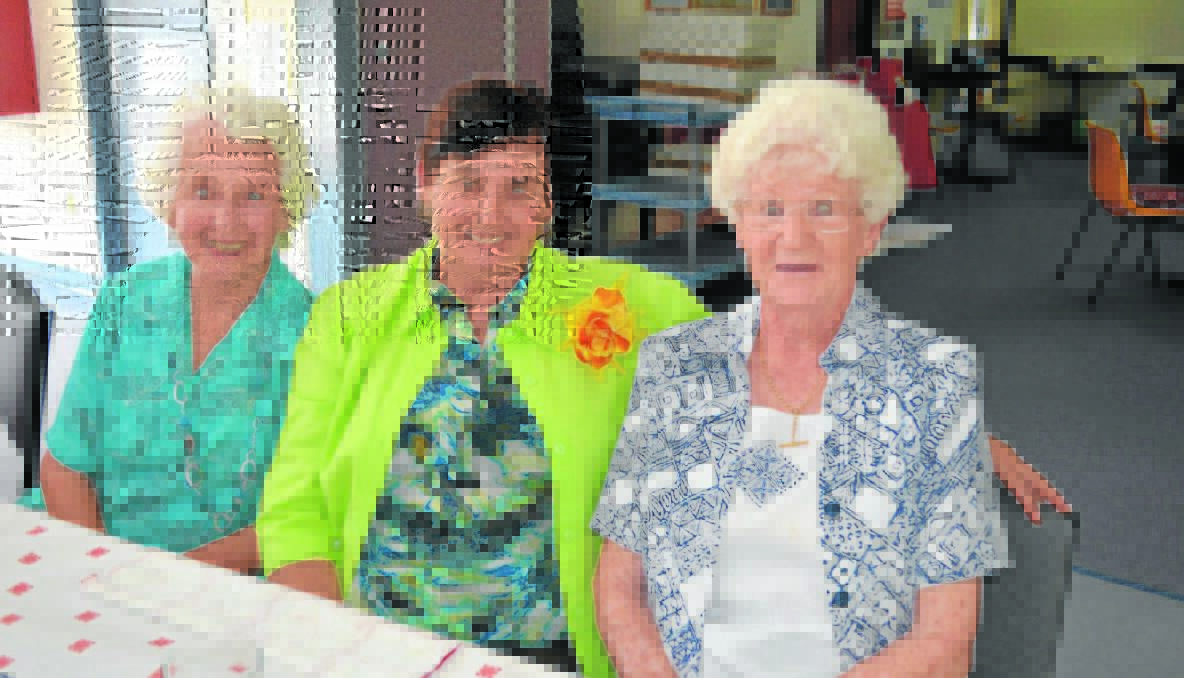 SERVICE: Beryl Callaway, Paola Severin, and Colsie Roberts had a lovely time and said was is nice to be waited on.