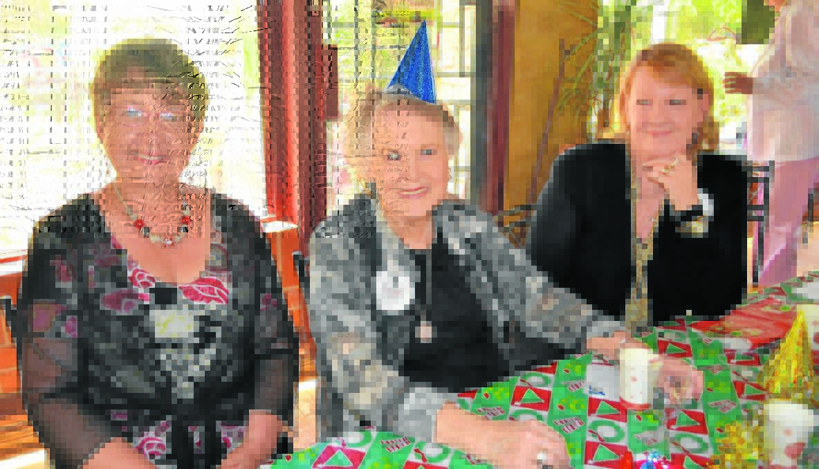SOCIAL: Lyn Freudenstein, Irene Dowsett and Roz Fawlkner enjoyed catching-up at the Probus Christmas luncheon at Antz Pantz.