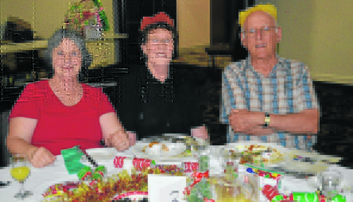 Robyn Tierney, Wilma and Gerry Galvan at the Combined Pensioners Christmas party.