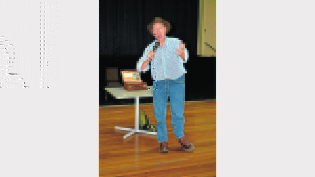 ENTERTAINER: Bush poet and deputy mayor of Junee, Neil Smith, entertained the crowd with some hilarious bush poetry at the Combined Pensioners Christmas party.