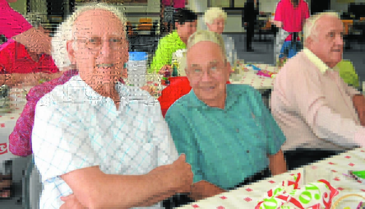 HAPPY: Gerry Galvan and Reg Hayes enjoyed their day at the Senior Citizens luncheon.