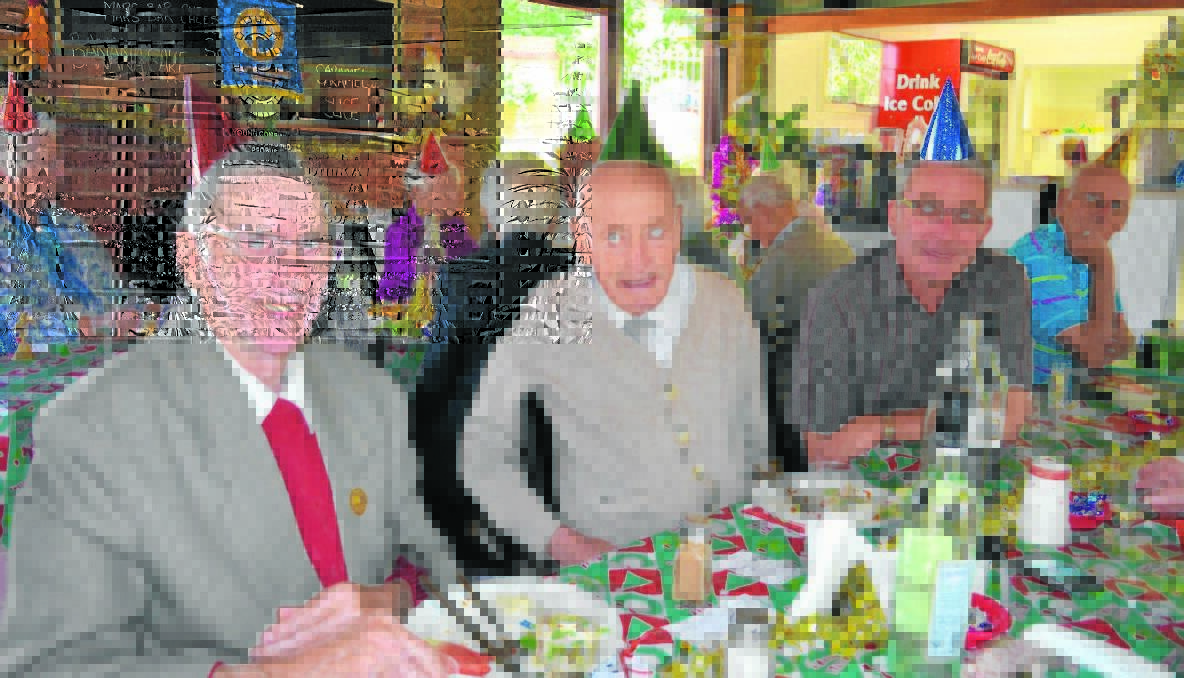 MATES: Ted Ford, Max Holmes and Stuart Freudenstein at the Young Probus Club Christmas luncheon.